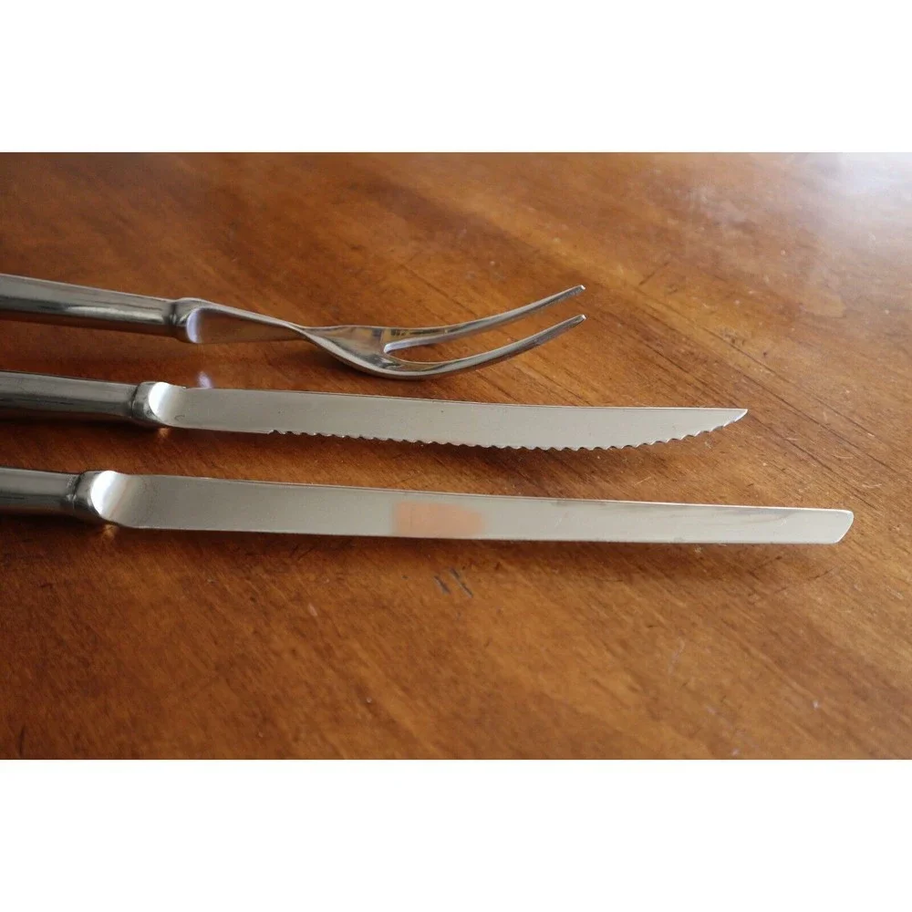 3x Towle ASHLEY Stainless Supreme Korea Carving Fork Knife Wedding Cake Serving